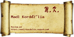 Madl Kordélia névjegykártya